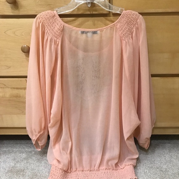 Forever 21 peach peasant blouse - Picture 4 of 4
